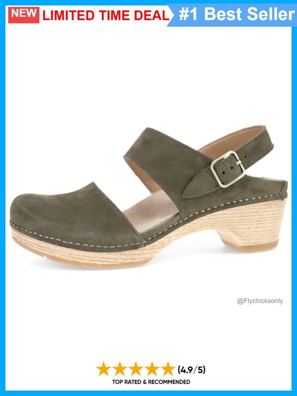 Women's Lucia Closed-Toe Leather Nubuck Mary Jane Clog